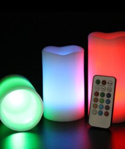 PrimeTrendz TM Flameless Weatherproof Outdoor & Indoor Color Changing Wax Candles with Remote Control & Timer, 3 Count (4'', 5'', 6'' inch Candles) 14 71GIIBPsdgL 2
