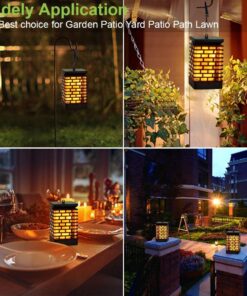 EOYIZW Solar Lantern Lights Outdoor Garden Decor, Upgraded 99LEDs Dancing Flickering Solar Hanging Flame Lights- IP65 Waterproof Tabletop Lamp Lanterns for Decor Garden Patio Path Deck Yard 1Pack 15 71GITIWgKrL