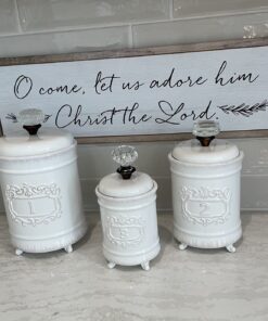 Mud Pie Kitchen Canister (Set of 3), White Set of 3 42 71GIW9MtDRL