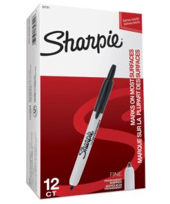 SHARPIE Retractable Permanent Markers, Fine Point, Black, 12 Count 12 Count Black 11 71GId81G06L