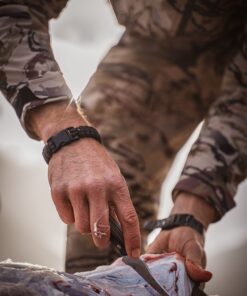 Old Timer 152OT Sharpfinger 7.1in S.S. Full Tang Knife with 3.3in Clip Point Skinner Fixed Blade, Black Sawcut Handle, and Leather Belt Sheath for Hunting, Camping, Skinning, EDC, and Outdoors 46 71GJLv5aDL