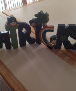 Happy St. Patrick's Wooden Screen Sign - hinged, Wood and Hand Painted - Shamrocks, Leprechauns, and Rainbows - St. Patrick's Day Tabletop Home Decor 21 71GJMZmIO5L