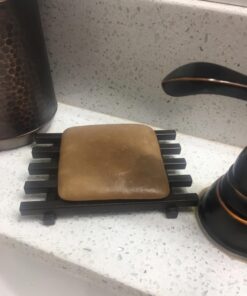 iDesign Steel Self-Draining Kitchen and Bathroom Bar Soap Holder, The Kyoto Collection - 4.25" x 3" x 0.5", Bronze 20 71GJoe19BcL