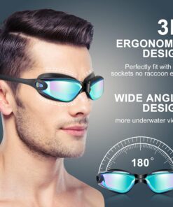 COOLOO Swim Goggles, 2 Pack Swimming Goggles for Men Women, Goggles Swimming Adult Youth Teen Kids, Anti Fog Pool Goggles A.black Yellow & Blue 19 71GK6rx8aEL 2