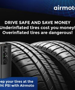 Airmoto Tire Inflator Portable Air Compressor/Pump for Car Tires w/Digital Tire Pressure Gauge - Air Compressor (120 PSI) - Motorcycle, Electric Bike Pump and Bicycle Pump w/LED Light 32 71GKR40M8YL