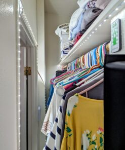 ollrieu 50ft White LED Strip Lights,12V Dimmable Tape Lighting with Infrared Remote,SMD 2835 LEDs Adhesive Ribbon Light,Connectable,Cuttable,Indoor Rope Light for Room Mirror Bedroom Kitchen 50ft Daylight white 50FT/15M 25 71GMhHG9ATL