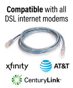 C2G RJ11 Modem Cable For DSL Internet - Connects Phone Jack To Broadband DSL Modems For High Speed Data Transfer - 7ft Long Ethernet Network Cable With Double-Shielding To Reduce Interference - 28721 15 71GNShpfYeL