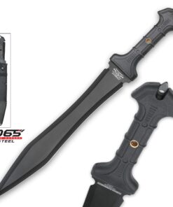 Combat Commander Gladiator Sword | Full-Tang Gladius Sword | 16 5/8" Razor Sharp Blade | 1060 High Carbon Steel Roman Sword Real | TPR Rubberized Handle | Reinforced Nylon Sheath | 24" Length 14 71GNf2stP0L