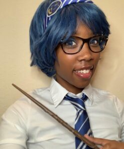 MISS FANTASY Halloween Cosplay Tie for Themed Party Costume Accessory Regular Length Classic Blue Necktie, Unisex Adult Cosplay, Tie Halloween Satin Toy Tie (M,58in) Blue-packed in Kraft Bag M, 58 inches length 35 71GNkjzaoVL