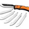 OUTDOOR EDGE 3.5" RazorLite EDC Knife. Pocket Knife with Replaceable Blades and Clip. The Perfect Hunting Knife for Skinning Deer. Blaze Orange with 6 Blades Orange (6 Blades)
