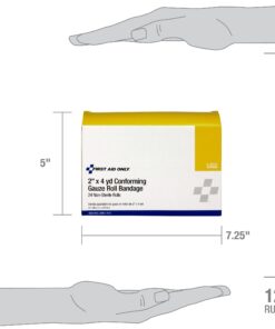 First Aid Only 5-6600 Stretch Gauze Bandage, 4-Yard Stretched Length x 2-Inch Width (Box of 24) 1 Boxes Standard Packaging 11 71GOXvEcLdL