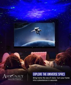 SunTime Star Projector Galaxy Night Light - Astronaut Starry Nebula Ceiling LED Lamp with Timer and Remote, Gift for Kids Adults for Bedroom, Christmas, Birthdays, Valentine's Day etc. White 26 71GPKK4mSzL