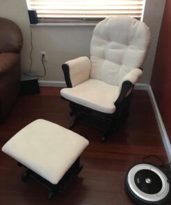 Windsor Glider and ottoman-espresso w/ beige cushion Espresso With Beige 13 71GQLOqqjuL