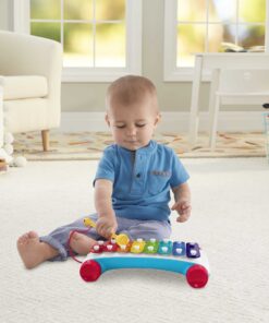 Alternative view of Fisher-Price Toddler Pull Toy, Classic Xylophone Pretend Musical Instrument with Mallet and Rolling Wheels for Ages 18+ Months