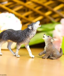 Safari Ltd. Gray Wolf Figurine - Detailed 3.75" Plastic Model Figure - Fun Educational Play Toy for Boys, Girls & Kids Ages 1+ 24 71GRfDLmF0L