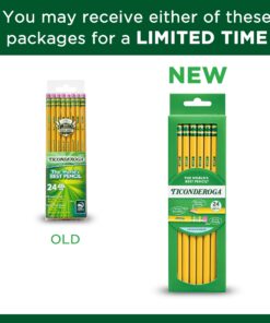 Ticonderoga Wood-Cased Pencils, Unsharpened, 2 HB Soft, Yellow, 24 Count 24 Count (Pack of 1) 19 71GS4oj890L