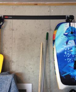 Rubbermaid FastTrack Wall Mounted Storage and Organization System Rail for Home and Garage, Horizontal 48", Holds up to 1,750 pounds, Black, Perfect for Yard Tools/Sports Equipment/Ladders 48" Rail 45 71GSB9HzckL