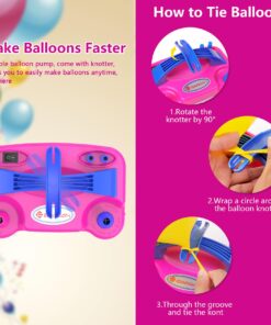 IDAODAN Electric Balloon Pump, Portable Electric Balloon Blower Machine Balloon Air Pump Dual Nozzle Rose Red 110V 600W Balloon Inflator for Party Decorations Pink/Blue 21 71GSEmROh2L