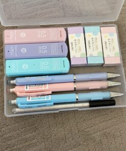 Four Candies Cute Mechanical Pencil Set, 6PCS Pastel Pencils 0.5mm & 0.7mm with 360PCS HB Pencil Leads, 3PCS Erasers and 9PCS Eraser Refills, Aesthetic Mechanical Pencils for Girls Writing 0.5&0.7 mm 49 71GSGBQHL