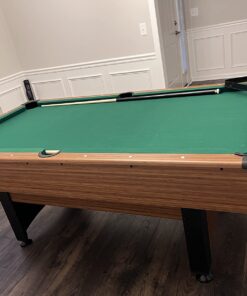 Mizerak Dynasty Space Saver 6.5' Billiard Table with Leg Levelers, Automatic Ball Return, and Classic Green Nylon Cloth 71 71GSJPAs7HL