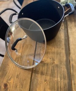 GoodCook 12-Piece Micro-Divot Nonstick Aluminum Cookware Set with Pans, Dutch Oven, Spoon and Turner, Black (6184) 12 piece set 41 71GSOW8uxnL