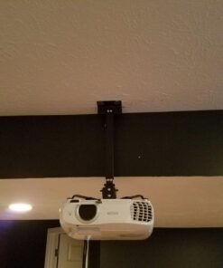 Henxlco Universal Projector Mount Wall or Ceiling Bracket with Adjustable Height and Extendable Arms Tilt DLP LCD Projection Mount for Home and Office Different Size Projector (Black) Black 29 71GSaRuyZLL