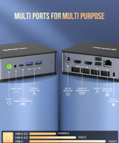 GMKtec Mini PC Intel Core i7 12650H (4.7GHz) Business Office Mini Computers Office Desktop Windows 11 Pro 24GB DDR5 Dual Channel 1TB Hard Drive SSD 4K, USB 4.0, WiFi 6, BT 5.2, Ethernet RJ45 LAN 12 71GSpjPwhIL