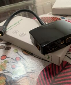 UGREEN Mini DisplayPort to HDMI VGA Adapter, 4K Thunderbolt 2 Adapter 2 in 1 Mini DP Converter Compatible with MacBook Pro MacBook Air iMac Surface Pro 1 2 3 4 6 Surface Laptop 2 ThinkPad X1, Black 25 71GTRfRtUbL