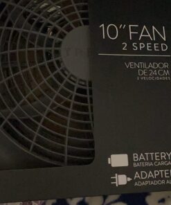 O2COOL Treva 10-Inch Portable Desktop Air Circulation Battery Fan, 2 Speed, Compact Folding & Tilt Design, with AC Adapter (Graphite) 35 71GUXfST7sL