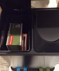 Organize It All Dual Compartment Step-On 8-Gallon (30 liter) Recycling Trash Can, Stainless Steel 42 71GUZHtA xL 2