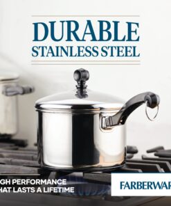 Farberware Classic Stainless Steel 2-Quart Mirror Satin Covered Saucepan, Silver Saucepot w/ Regular Lid (2 Quart) 19 71GV4SZL6QL