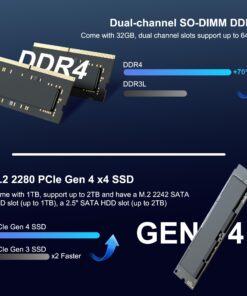 GEEKOM Mini PC Mini IT13, 13th Gen Intel i7-13700H NUC13 Mini Computers(14 Cores,20 Threads) 32GB DDR4 & 1TB PCIe Gen 4 SSD Windows 11 Pro Desktop PC Support Wi-Fi 6E/Bluetooth 5.2/USB 4.0/2.5G LAN/8K i7-13700H, 32GB+1TB 9 71GWgb9ZpWL