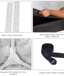 Giantex Plant Growing Tent Indoor Grow Tent Room Reflective Hydroponic Non Toxic Clone Hut 6-Size Indoor Grow Tent (48''X24''X60'') 48''X24''X60'' 13 71GWv1P8MsL