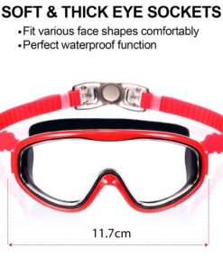 Alternative view of 2 Pack Kids Swim Goggles, Swimming Glasses for Children from 3 to 15 Years Old Blue/White & Red/Black