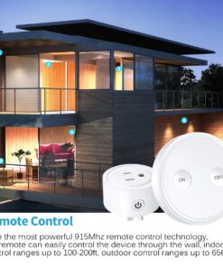 LoraTap Mini Remote Control Outlet Plug Adapter with Remote, 656ft Range Wireless Light Switch for Household Appliances, No Hub Required, 10A/1100W, White, 2 Years Warranty 25 71GXdSEyDvL