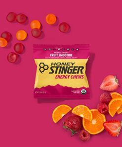 Honey Stinger Organic Fruit Smoothie Energy Chew | Gluten Free & Caffeine Free | For Exercise, Running and Performance | Sports Nutrition for Home & Gym, Pre and Mid Workout | 12 Pack, 21.6 Ounce Non-Caffeinated 1.8 Ounce (Pack of 12) 15 71GXwcOnkgL