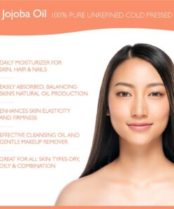 Teddie Organics Golden Jojoba Oil 100% Pure Organic Cold Pressed and Unrefined 4oz - Natural Moisturizer for Face Hair and Sensitive Skin, Carrier Oil for Essential Oils 4 Fl Oz (Pack of 1) 36 71GZ98jUBPL