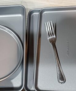 Farberware Bakeware Steel Nonstick Toaster Oven Pan Set, 4-Piece Baking Set, Gray Baking Sheet Set II 47 71GZJJ5Cj8L