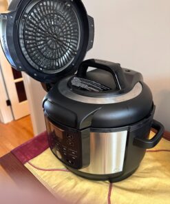 Ninja FD302 Foodi 11-in-1 Pro 6.5 qt. Pressure Cooker & Air Fryer that Steams, Slow Cooks, Sears, Sautés, Dehydrates & More, with 4.6 qt. Crisper Plate, Nesting Broil Rack & Recipe Book, Silver/Black 6.5 Quart Cooking Pot 32 71GZZzz07L