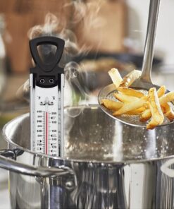 ThankMeet Stainless Steel Candy Thermometer with Clip & Hanging Ring Handle Jam/Jelly/Oil/Grease/Sugar/Syrup/Deep Frying Thermometer ClassicThermometer with Pot Clip Used for Cooking in Kitchen 12". stainless steel silver classic candy thermometer 12 71GZaLHSMiL