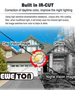 EWETON 2.0MP Hybrid 4-in-1 TVI/CVI/AHD/960H CCTV Home Surveillance Camera 3.6mm Lens 36PCS Infrared LEDs IR Cut 100ft Night Vision Indoor Outdoor Weatherproof Security Camera (Metal Housing Black) 22 71Ga2tdUbcL