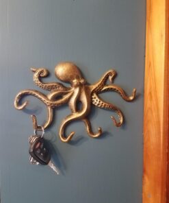 Zeckos Swimming Octopus Antique Bronze Finish Decorative Wall Hook 22 71Ga6vr53fL
