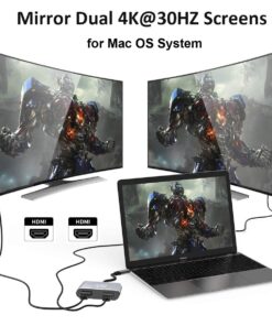 Selore&S-Global USB C to Dual HDMI Adapter 4K @60hz, Type C to HDMI Converter for MacBook Pro Air 2020/2019/2018,LenovoYoga 920/Thinkpad T480,Dell XPS 13/15/17,etc 28 71GaW7HoHML 1