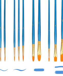 Alternative view of Amazon Basics Paint Brush Set, PBT Paint Brushes for Acrylic, Oil, Watercolor, 10 Brush Sizes 1