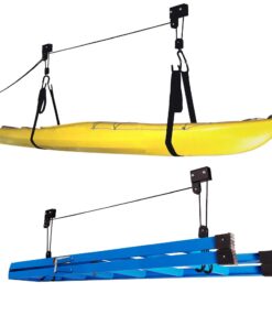 Kayak Storage Hoist - Overhead Pulley System with 125lb Capacity for Canoes, Bikes, Ladders, and More - For up to 12-Foot Ceilings by Rad Sportz 1 Traditional 33 71Gbx7hEhoL