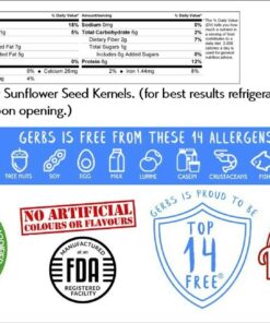 GERBS Raw Sunflower Seed Kernels No Shell 2 lbs., Hulled, Top 14 Allergy Free Foods, Healthy Superfood Snack, Non GMO, No Oils, No Preservatives, Resealable Bag, Gluten & Peanut Free, Vegan, Keto, Kosher 2 Pound (Pack of 1) 24 71Gc a54wuL 1