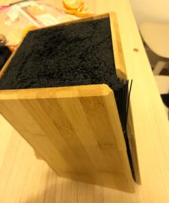 Mantello Knife Block- Universal Knife Holder- Bamboo Wood, Kitchen Knife Holder, Extra Large Knife Storage, Universal Knife Block, Knife Block Without Knives 37 71GcnhanuL