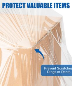 Green Moon 4PCS Stretch Wrap 18’’ 1500ft 80 Gauge Industrial Strength Shrink Wrap Roll Plastic Wrap Film for Moving Shipping Pallet Furniture 10 71GcscYpmHL