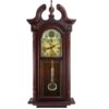 Bedford Clock Collection Grand Antique Colonial Chiming Wall Clock with Roman Numerals in a Cherry Oak Finish, 38" L 50 71GczdWdypL