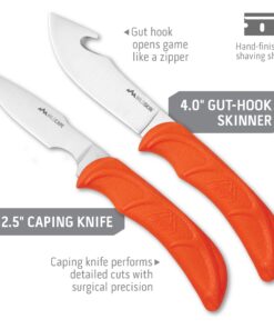 Outdoor Edge WildPak 8-Piece Hunting Knife Set & Field Dressing Kit | Features Razor-Sharp Full Tang Skinning Knife, Caping & Boning Knives, Knife Sharpener, Bone Saw, Rib Spreader | Compact Hard Case 11 71GdkAfW6jL